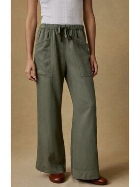 Faherty Topanga Drape Relaxed Pant Green Thyme-sz Large